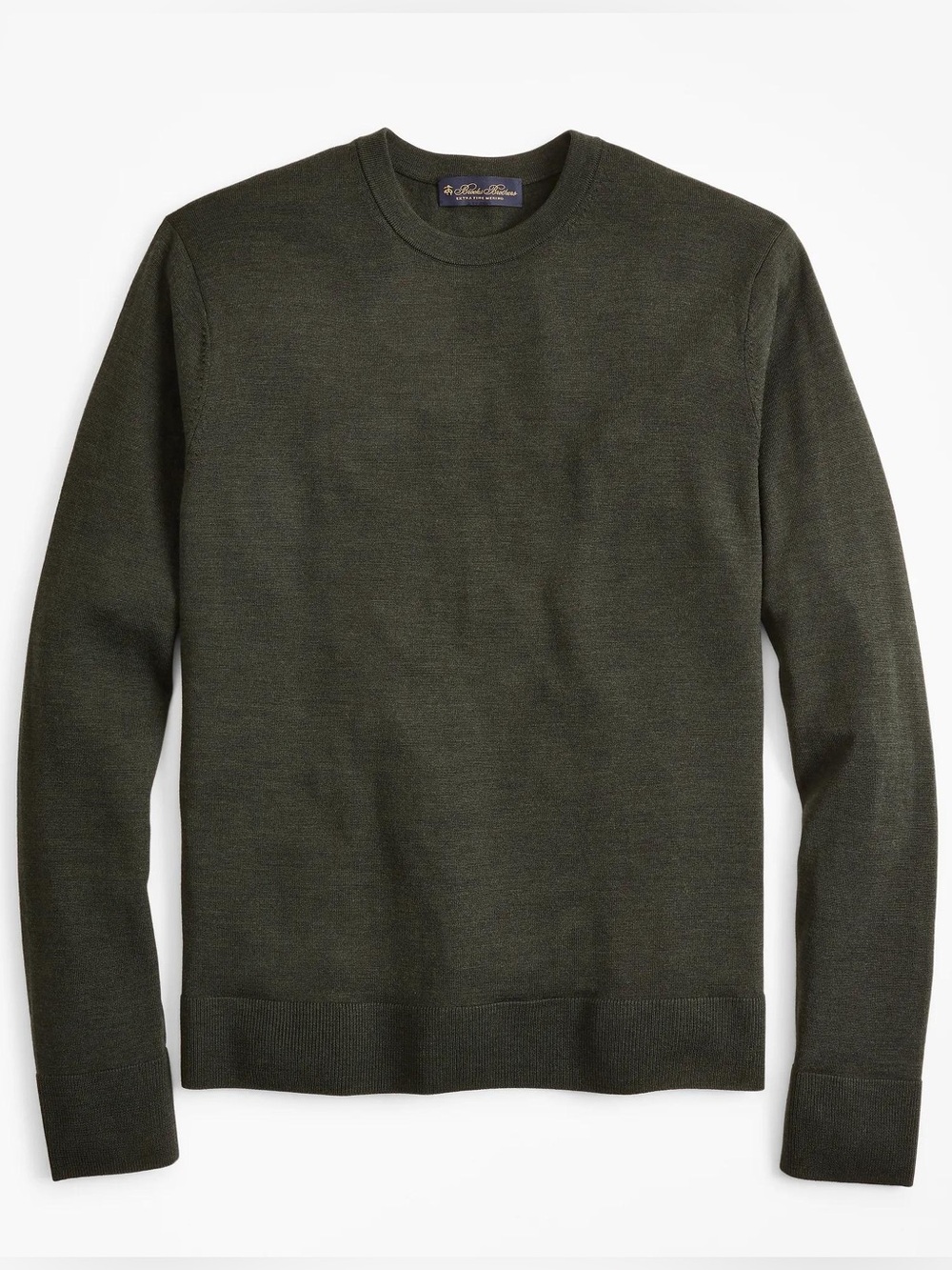 Brooks Brothers Italian Yarn Merino Wool Pullover Sweater Dark Olive Green XL